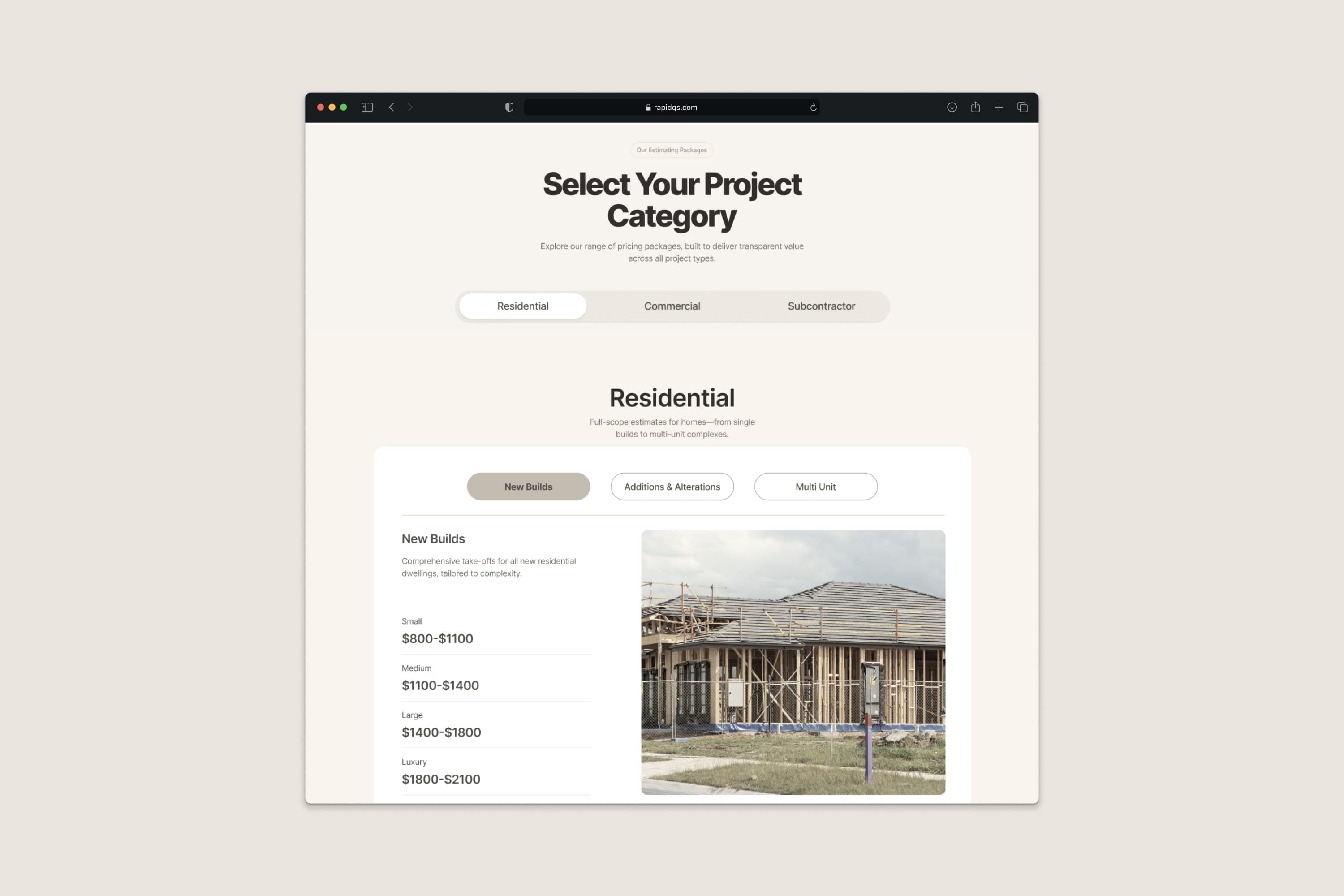 Restructured pricing categories