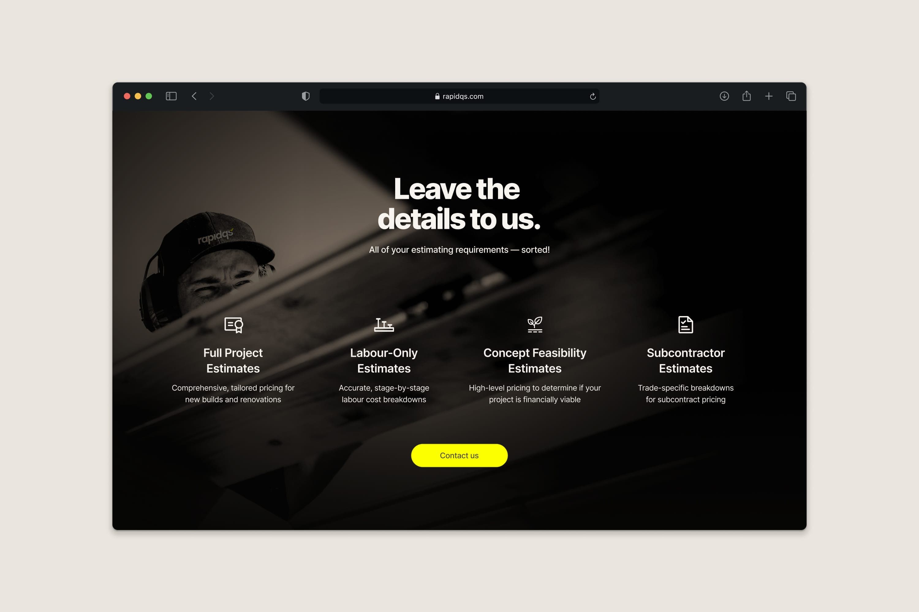 Redesigned services section